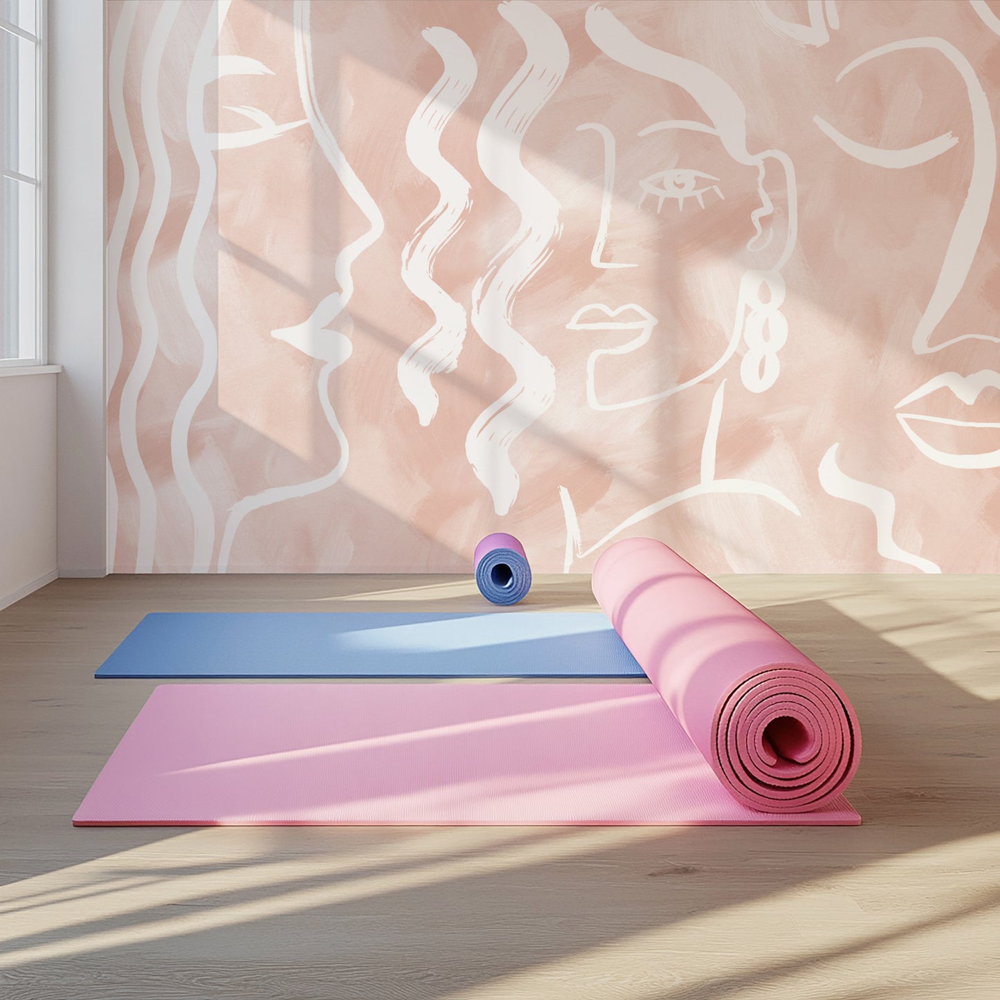 Expressive Strokes: Blush Muse Wallpaper Mural