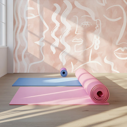 Expressive Strokes: Blush Muse Wallpaper Mural