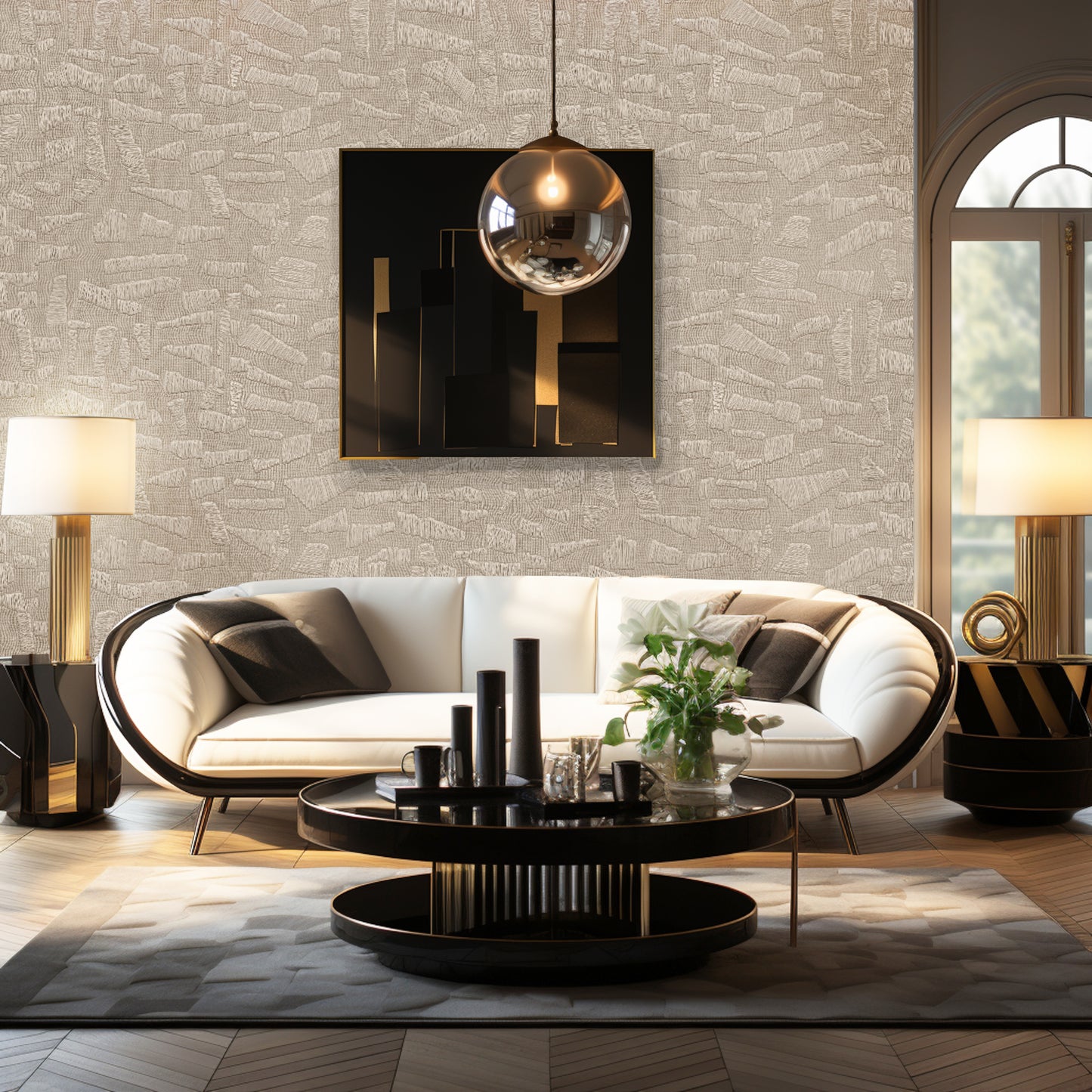Woven Impressions – Textured Beige Abstract Wallpaper