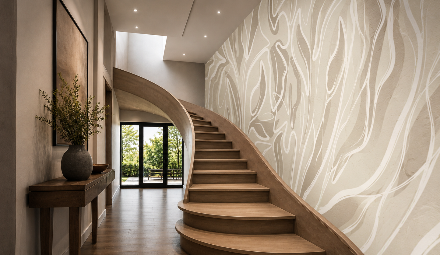 Abstract Flow Luxury Neutral Wallpaper Mural
