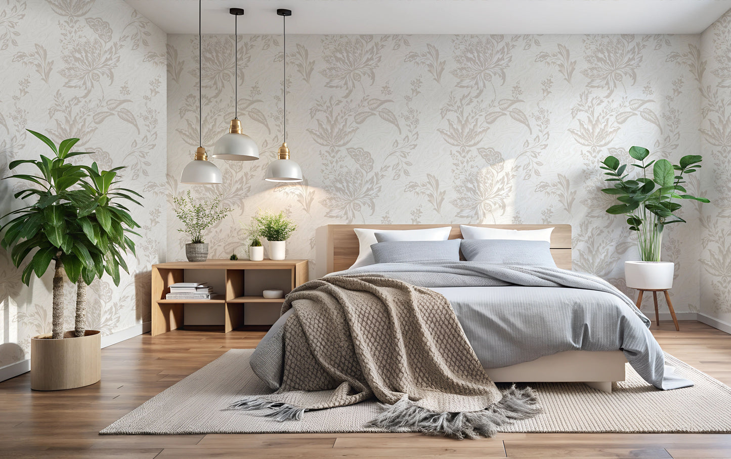 Vintage Floral Wallpaper – Neutral Botanical Peel & Stick