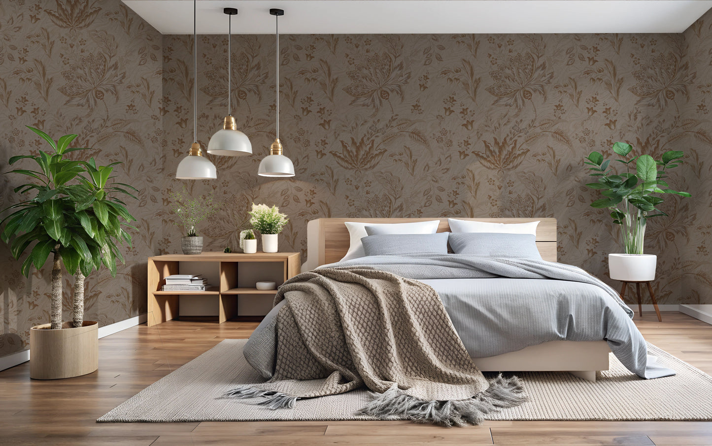 Vintage Floral Wallpaper – Neutral Botanical Peel & Stick