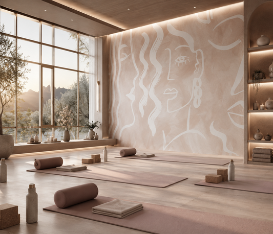 Expressive Strokes: Blush Muse Wallpaper Mural