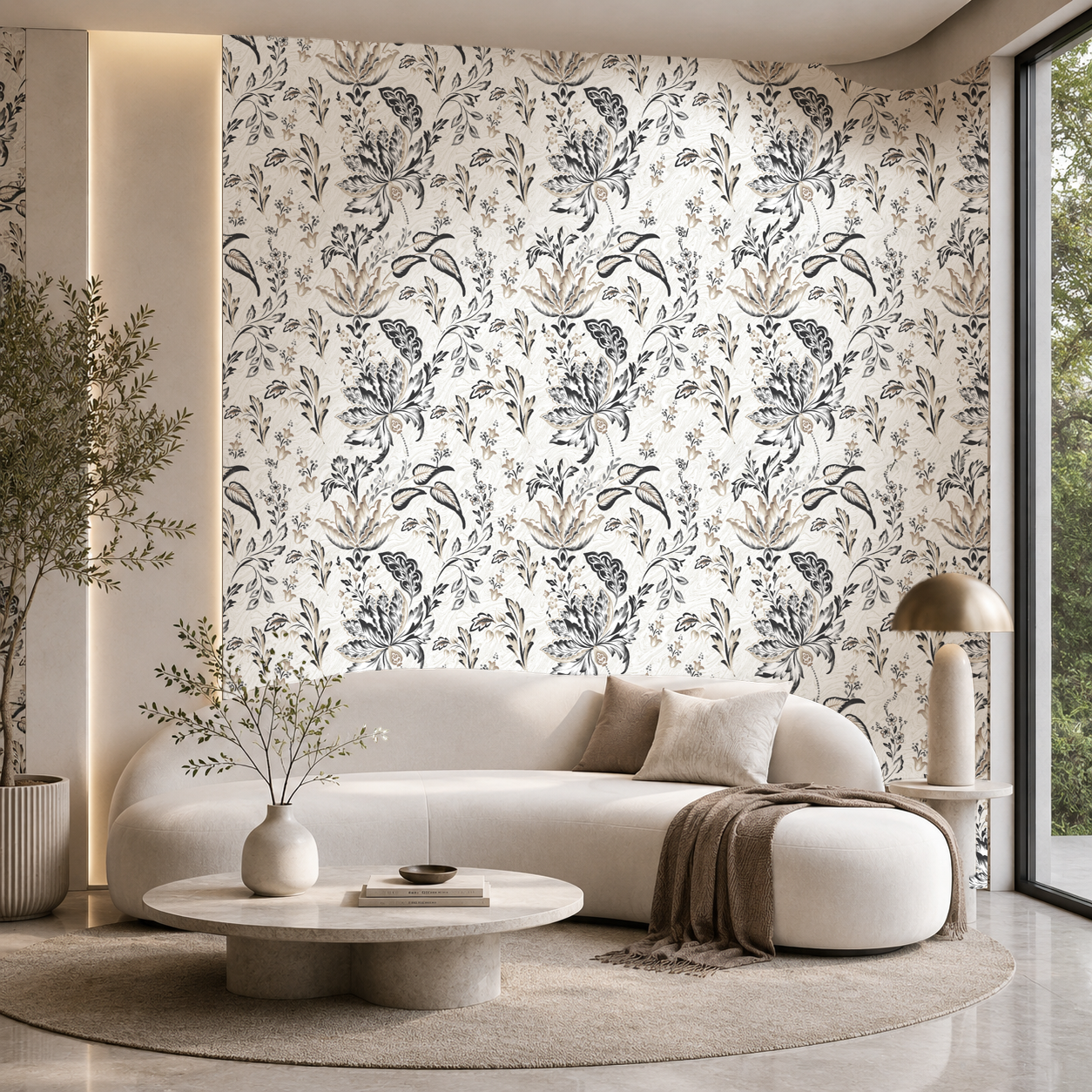 Vintage Floral Wallpaper – Neutral Botanical Peel & Stick
