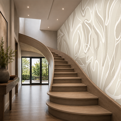 Abstract Flow Luxury Neutral Wallpaper Mural