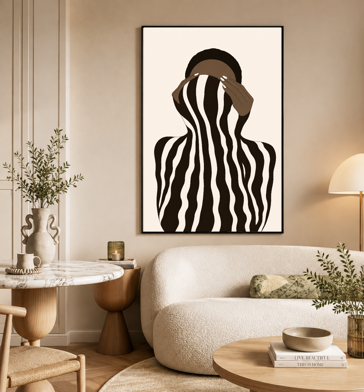 Modern woman wall art, black and white, figurative prints