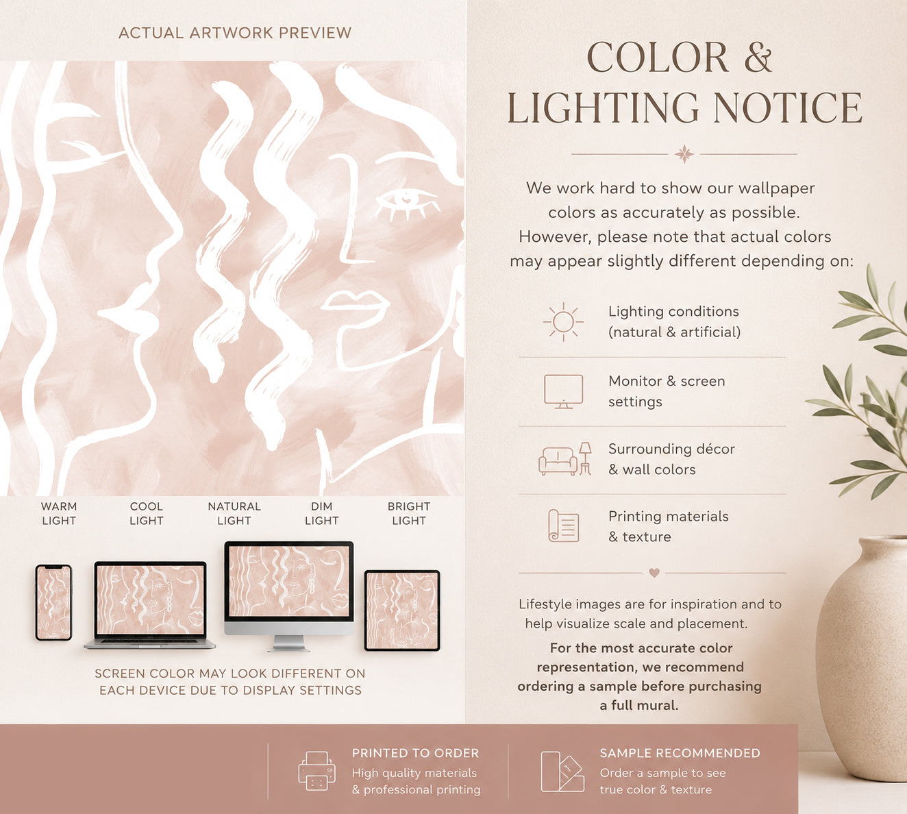 Expressive Strokes: Blush Muse Wallpaper Mural