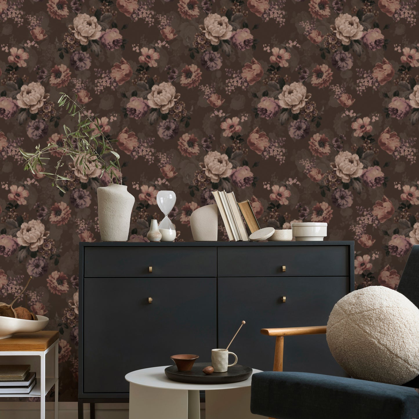 Velvet Reverie – Moody Vintage Floral Wallpaper