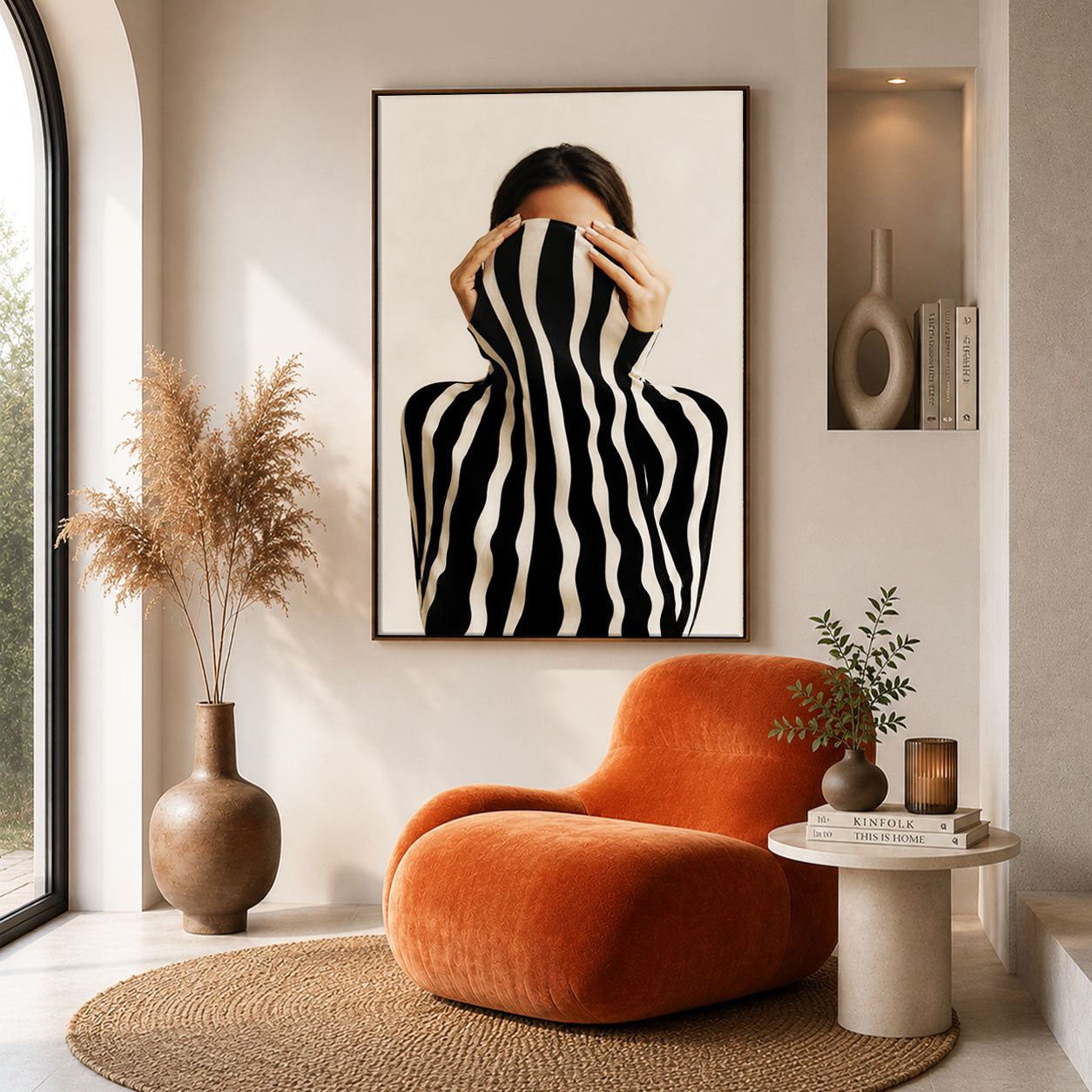 Modern woman wall art, black and white, figurative prints