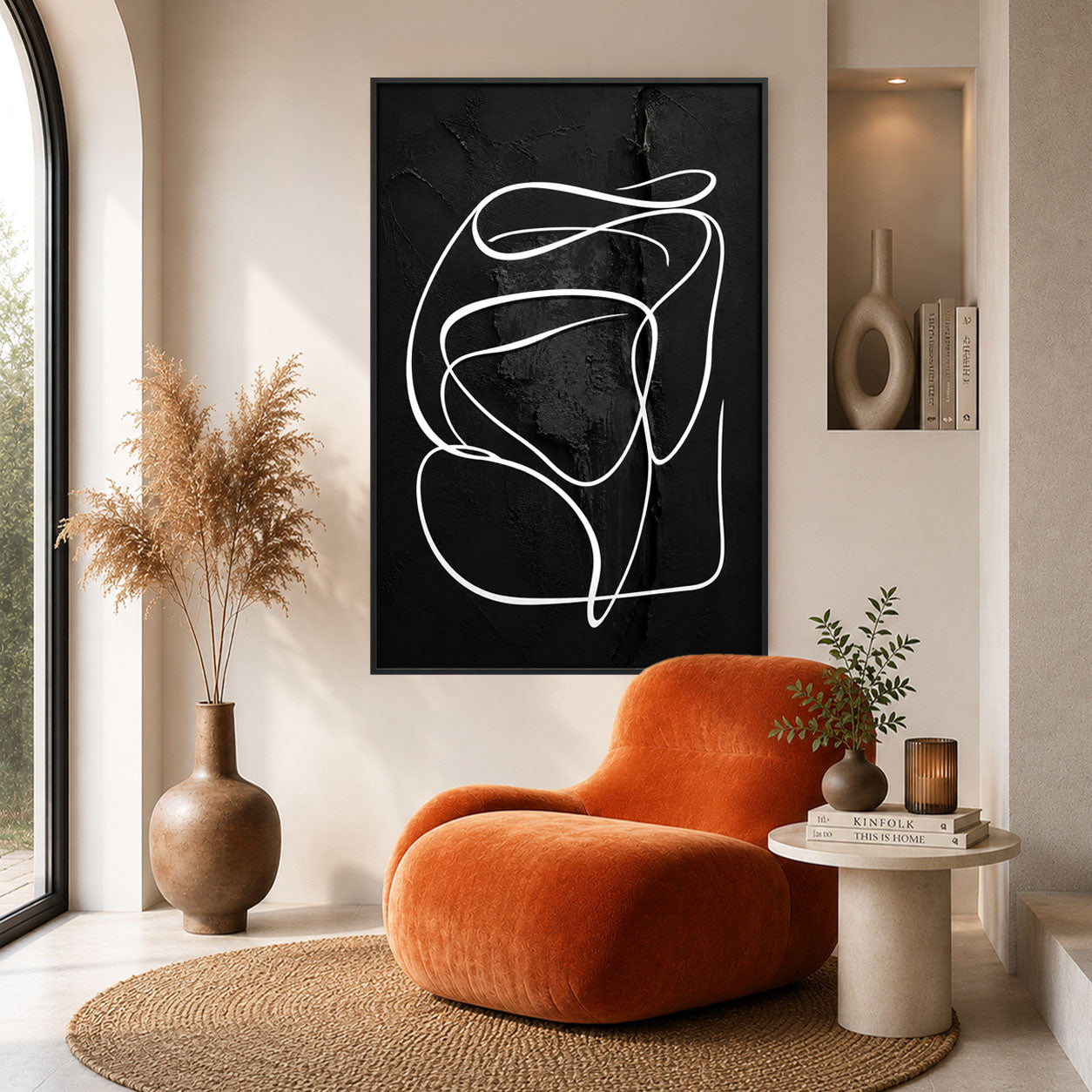 Midnight Lines – Black & White Abstract Wall Art