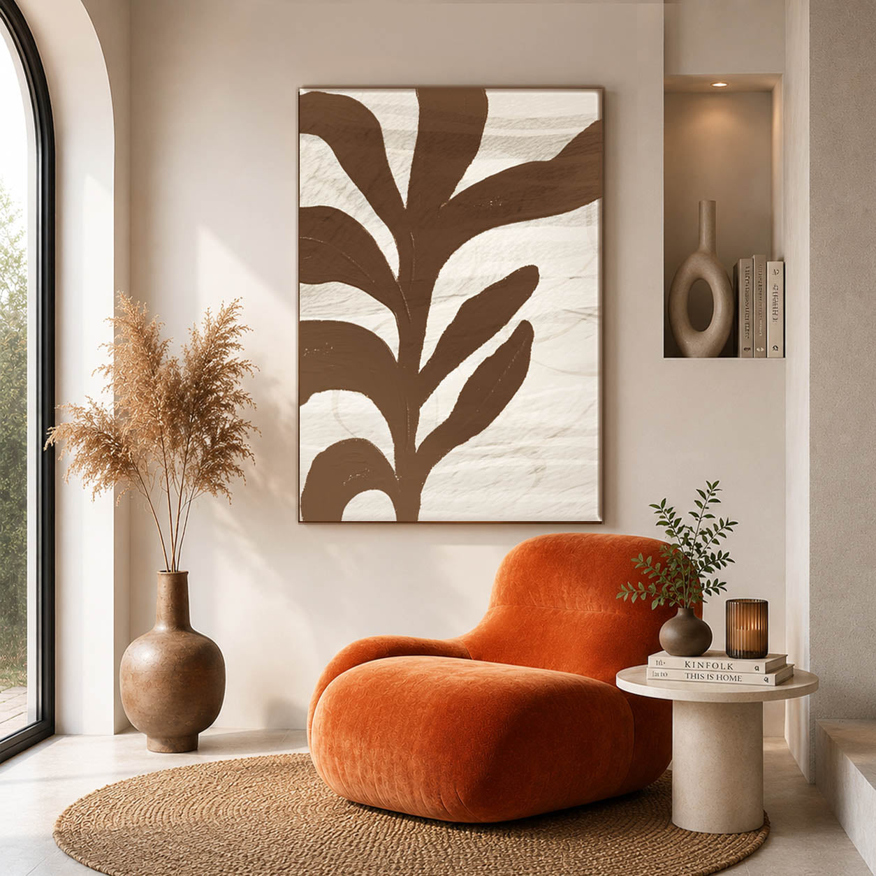 Earthbound Botanica – Brown Botanical Abstract Wall Art