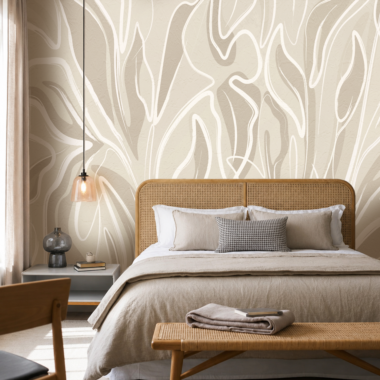 Abstract Flow Luxury Neutral Wallpaper Mural