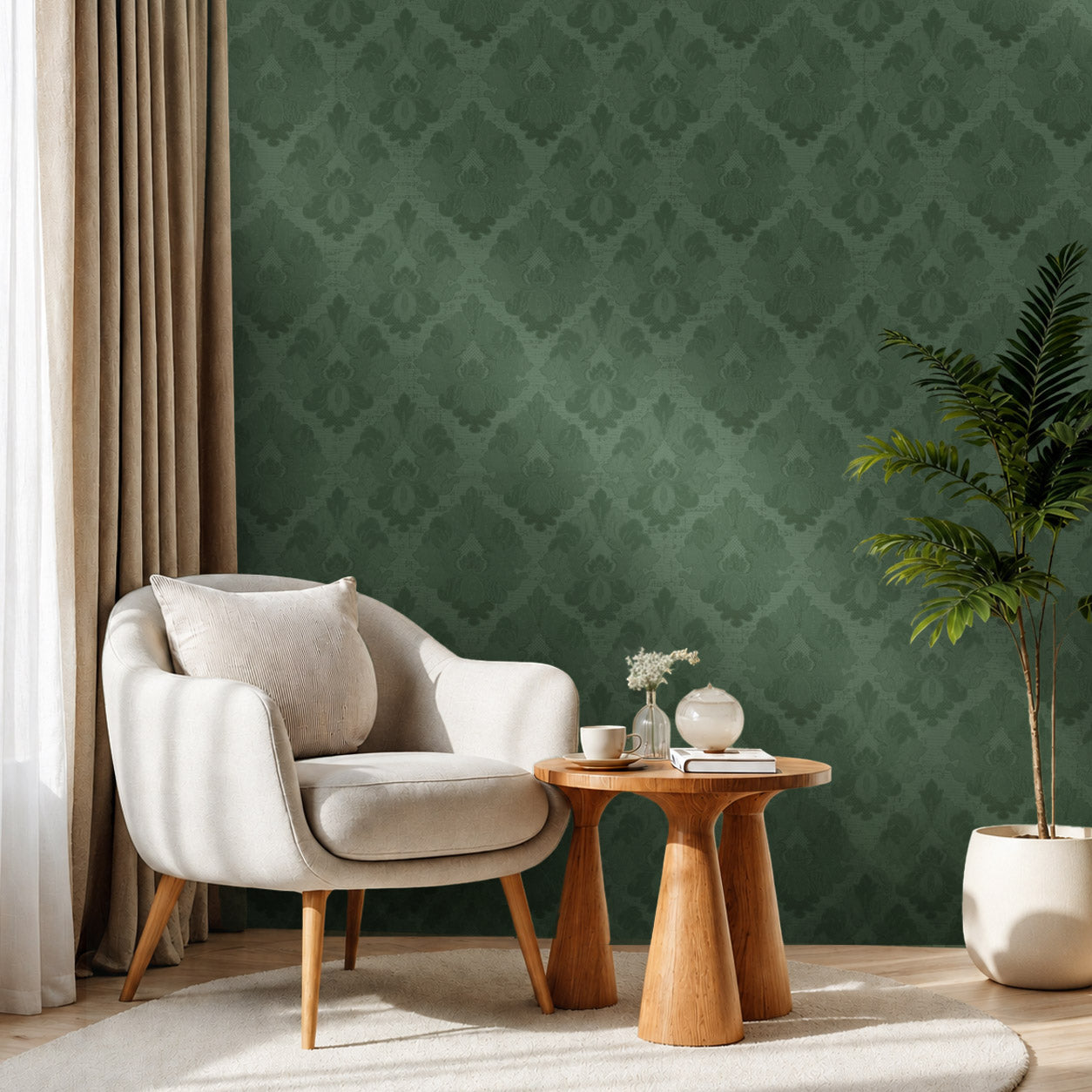 Velmont – Heritage Damask Wallpaper