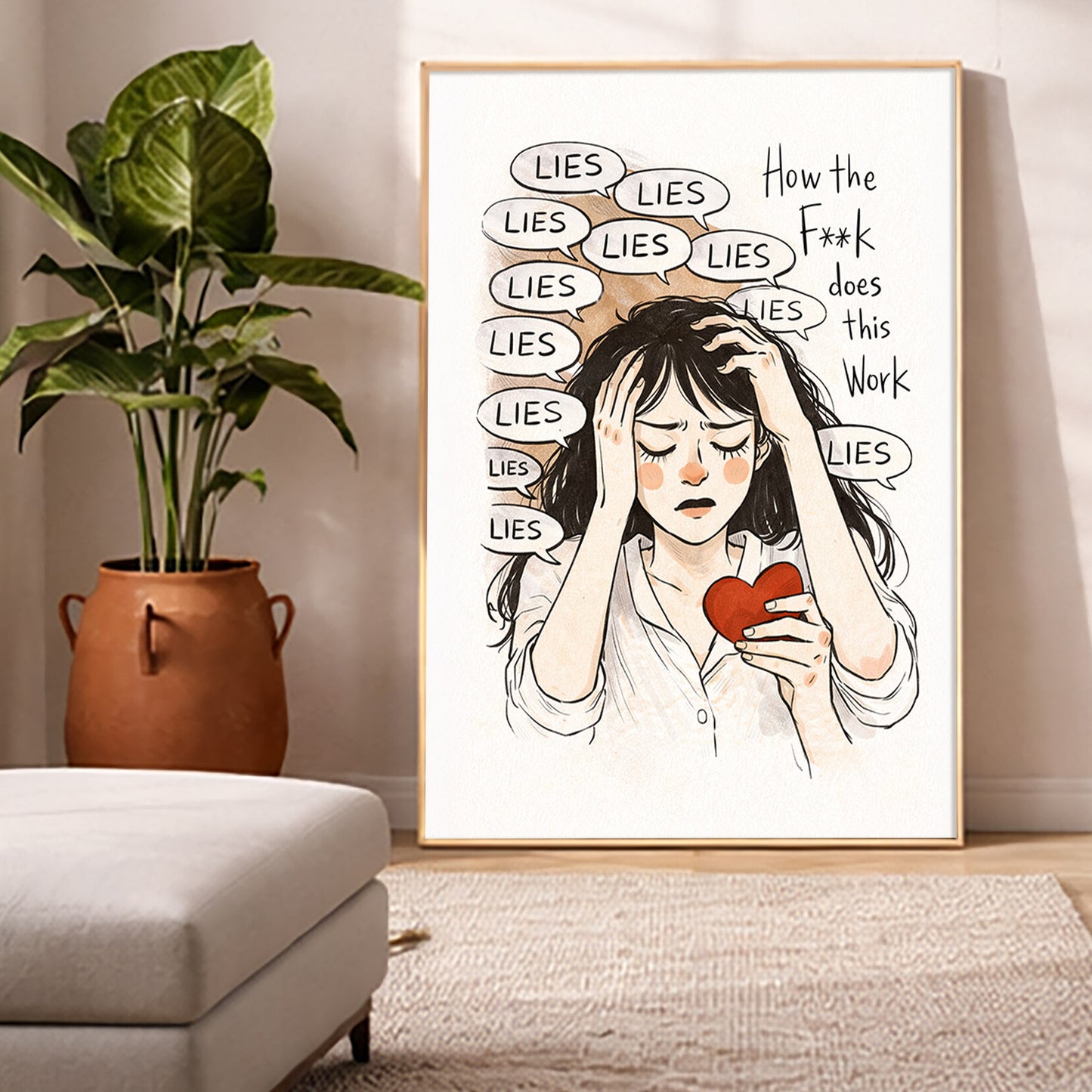 Lies Relationship Art | Toxic Love Print | Dark Humor Wall Art