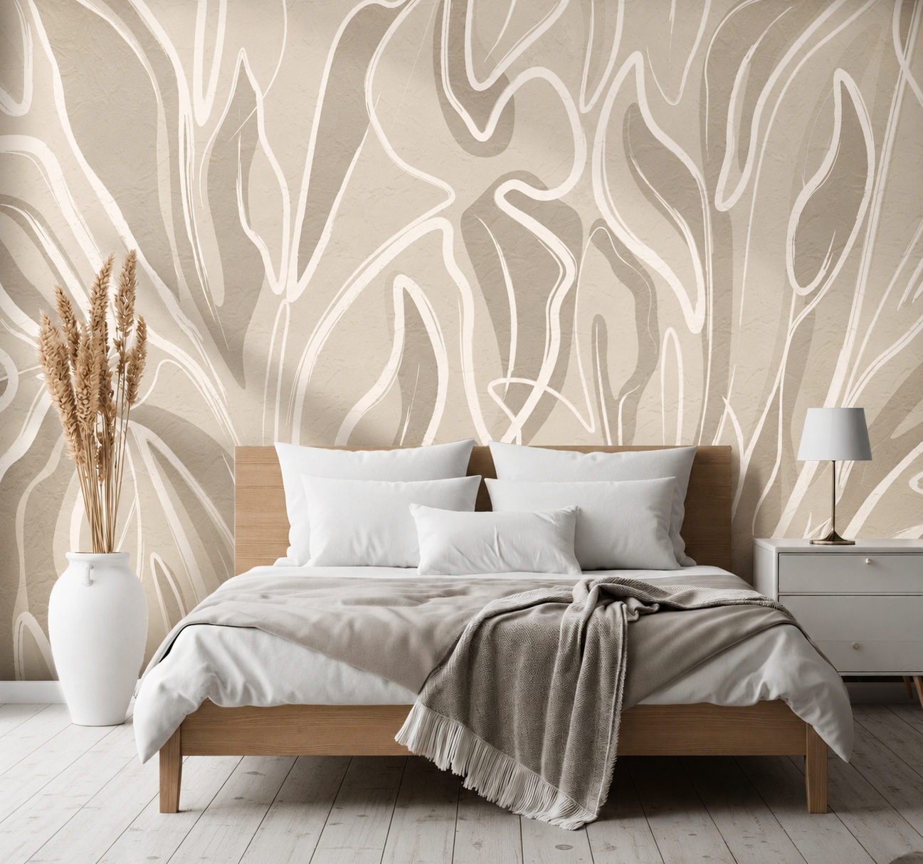 Abstract Flow Luxury Neutral Wallpaper Mural