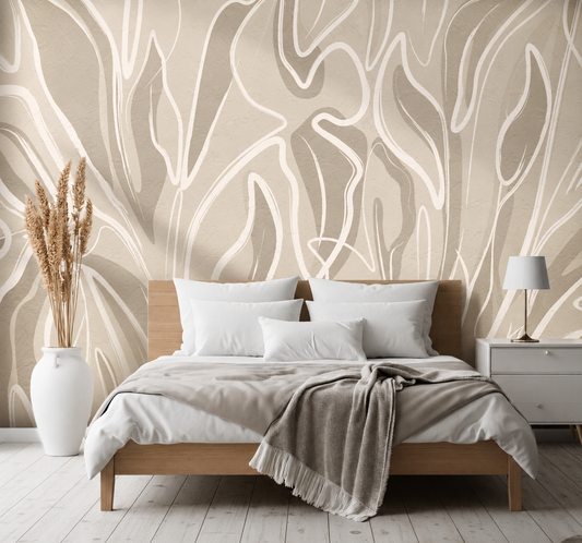 Abstract Flow Luxury Neutral Wallpaper Mural