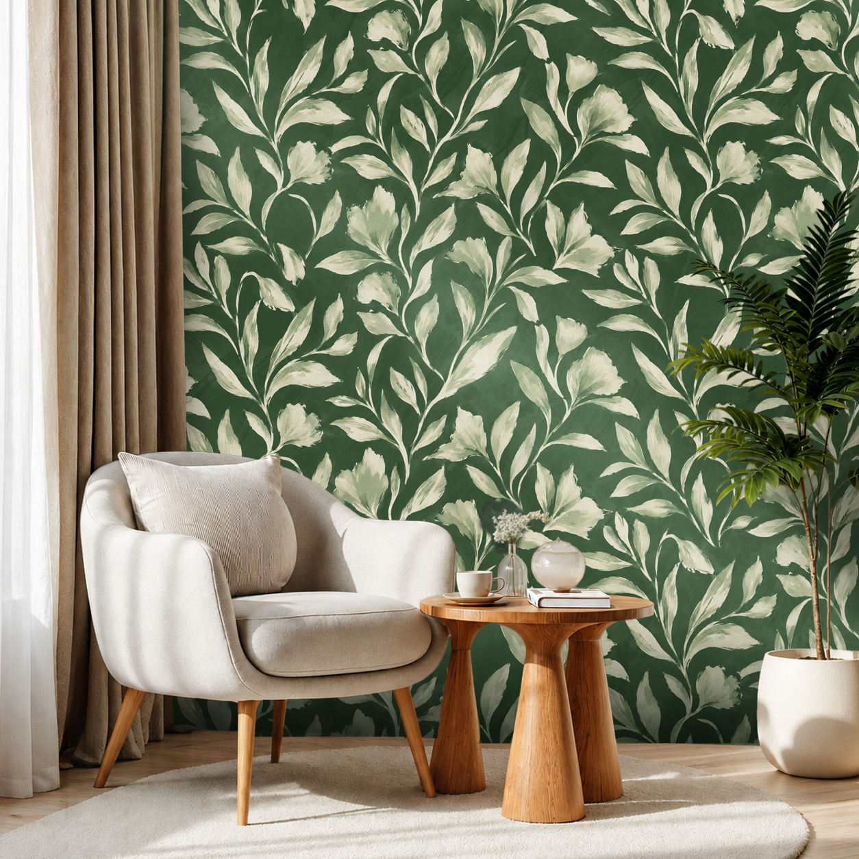 Whispering Botanicals– Watercolor Wallpaper