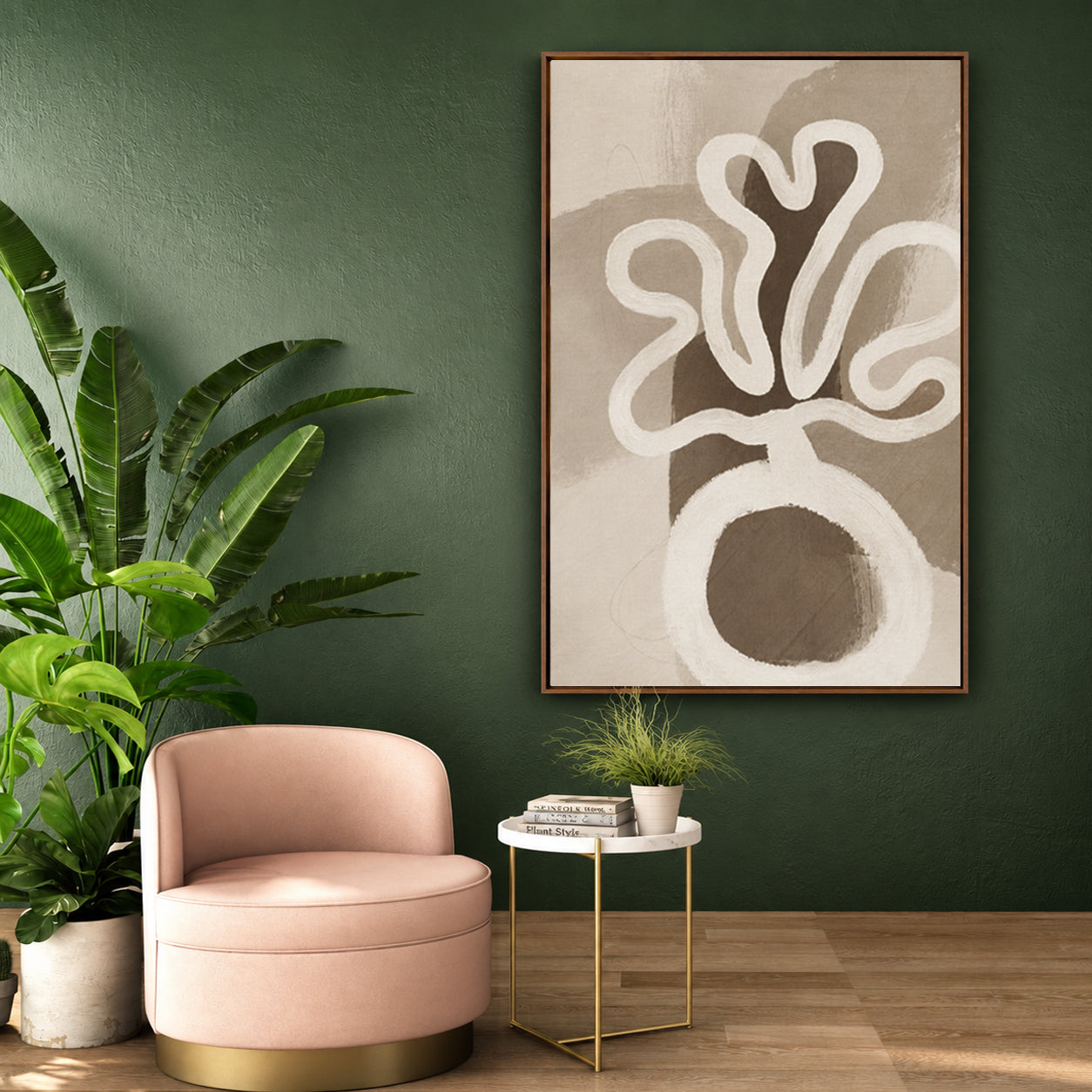 Modern Neutral Abstract Wall Art – Beige Minimalist Canvas Print