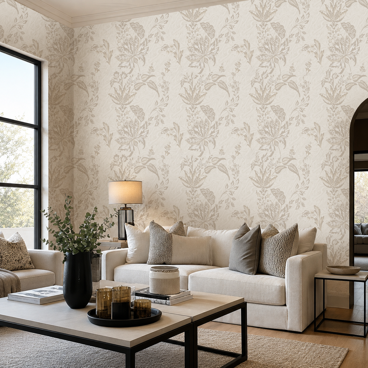 Vintage Floral Wallpaper – Neutral Botanical Peel & Stick