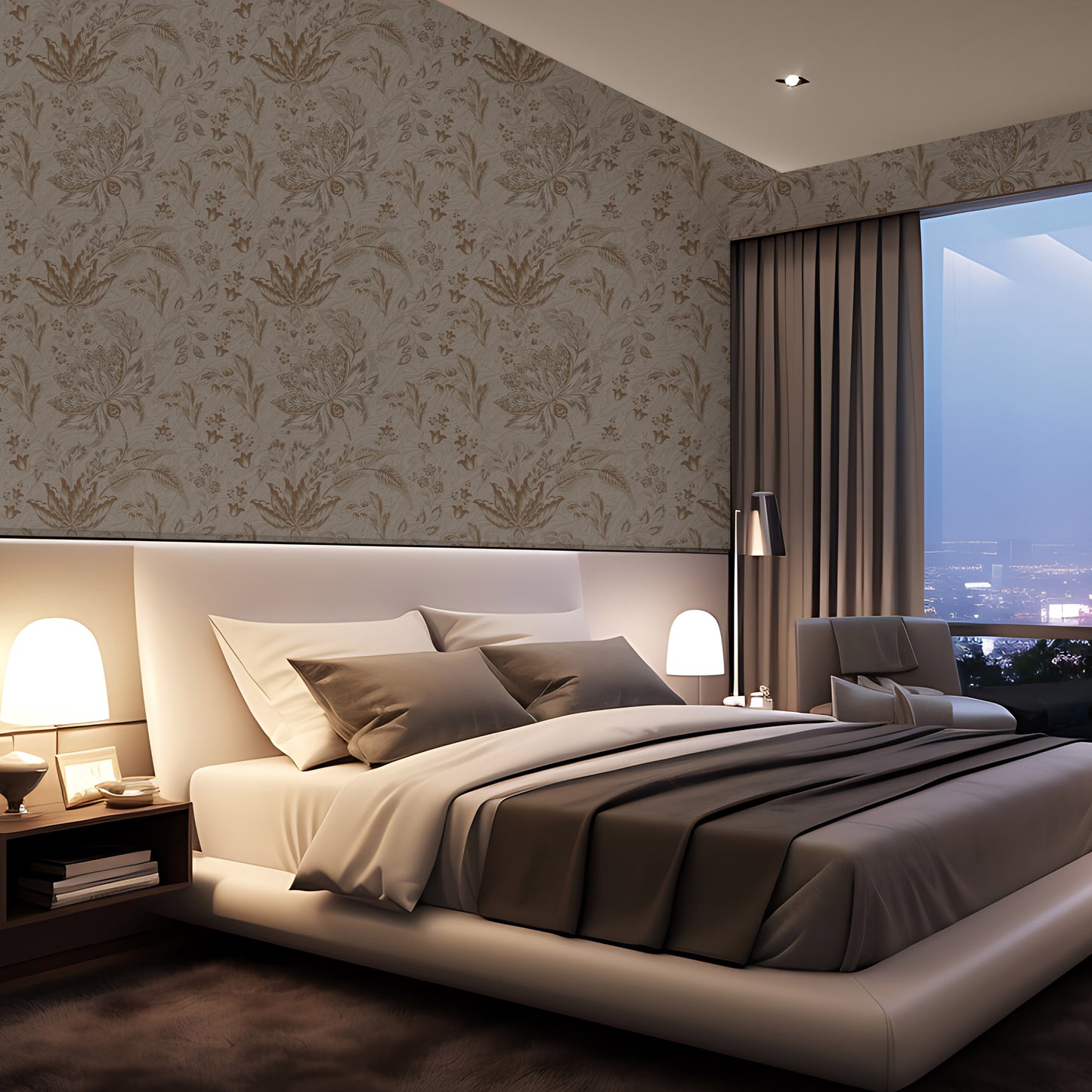 Vintage Floral Wallpaper – Neutral Botanical Peel & Stick