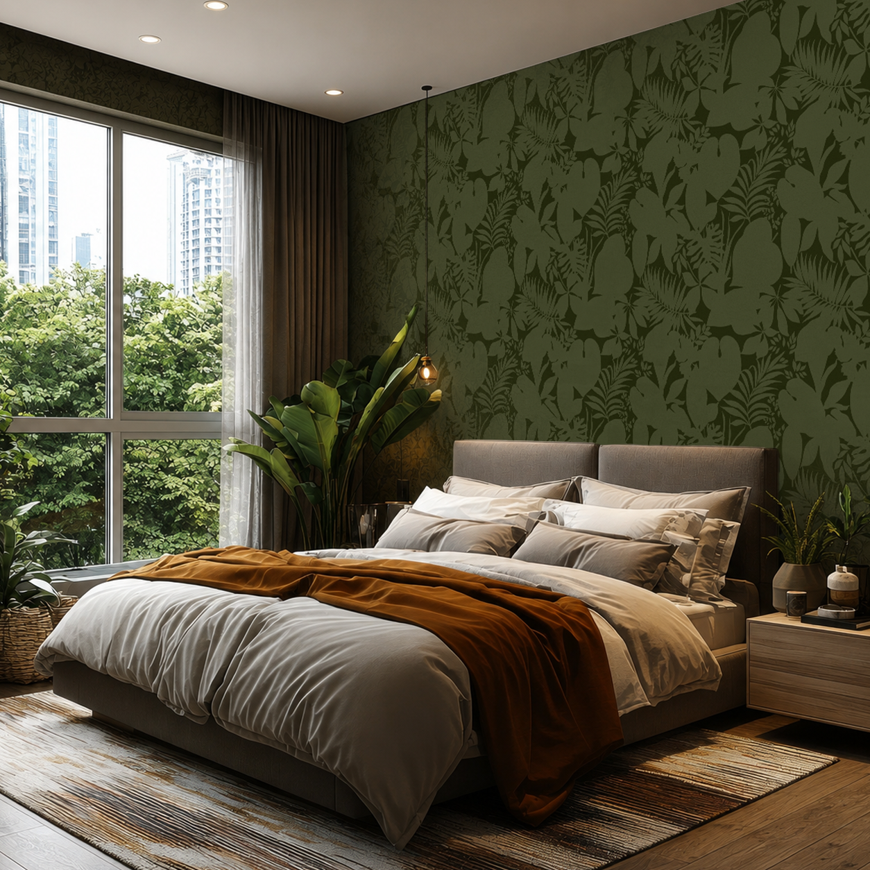 Tropical Botanic – Forest Olive Botanical Wallpaper