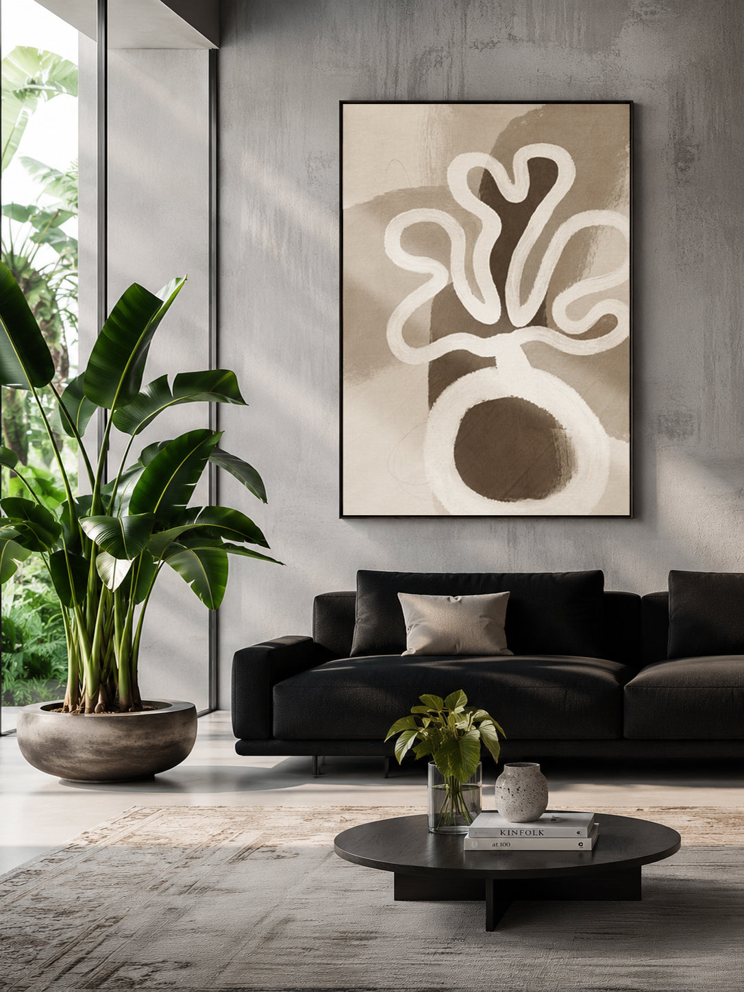 Modern Neutral Abstract Wall Art – Beige Minimalist Canvas Print