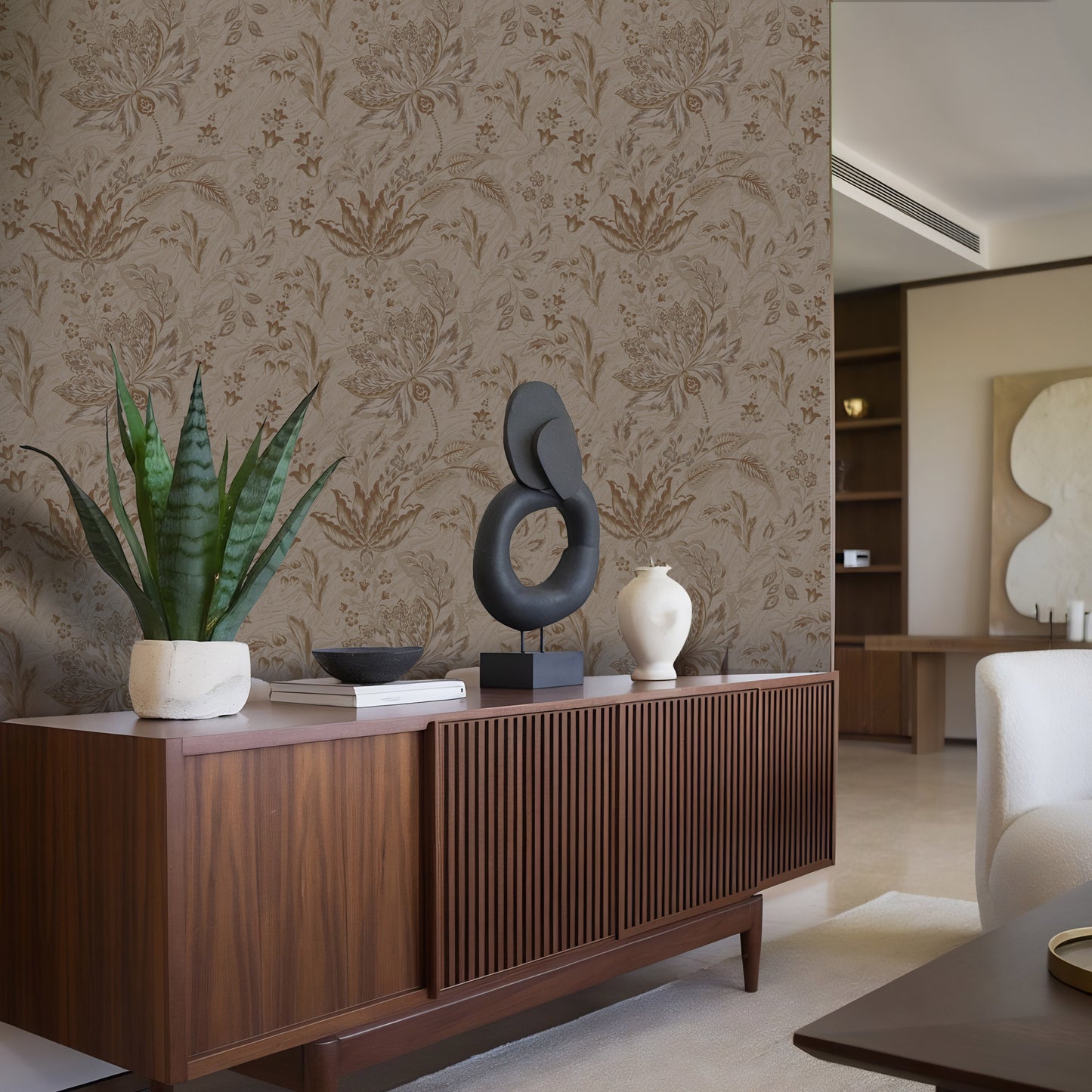 Vintage Floral Wallpaper – Neutral Botanical Peel & Stick