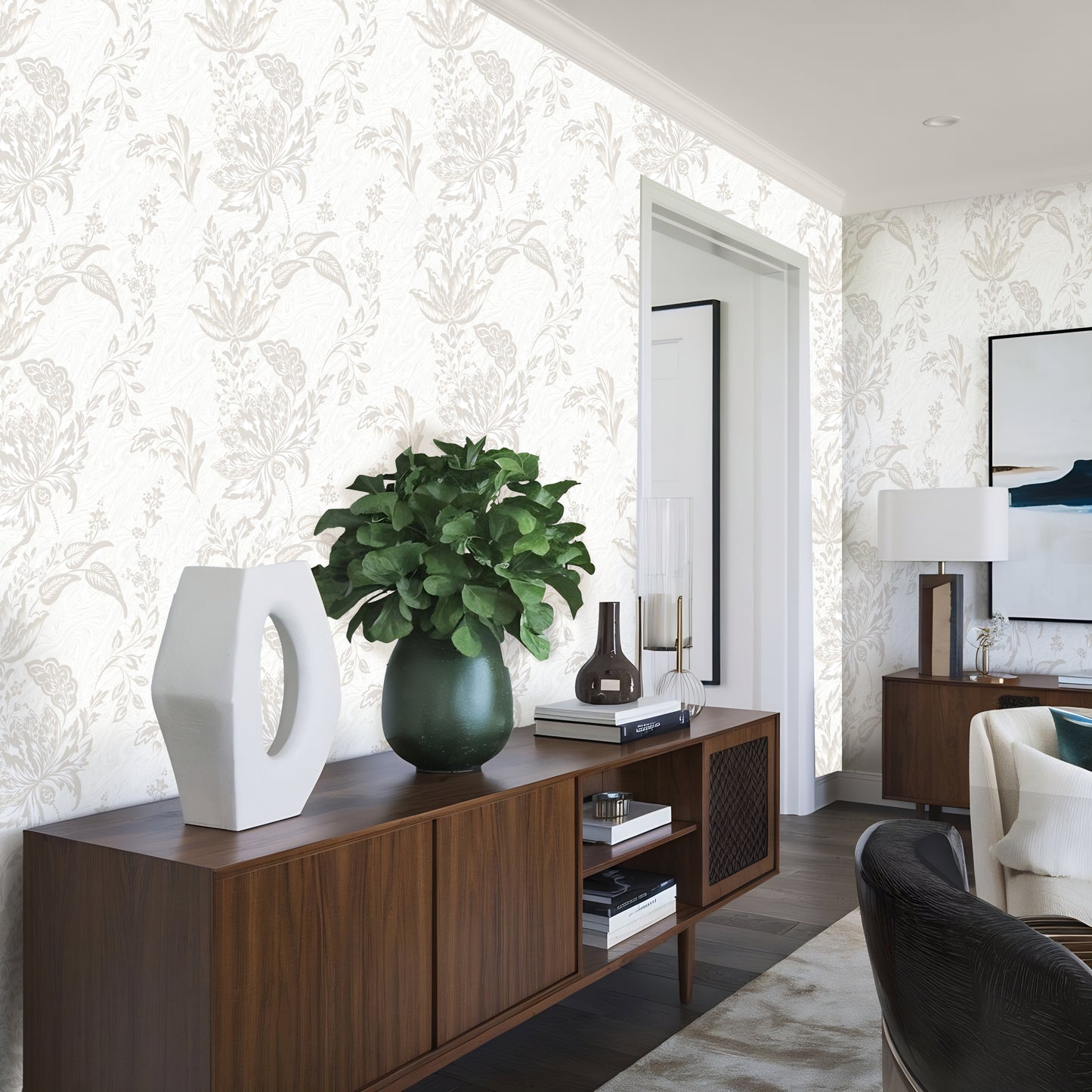 Vintage Floral Wallpaper – Neutral Botanical Peel & Stick