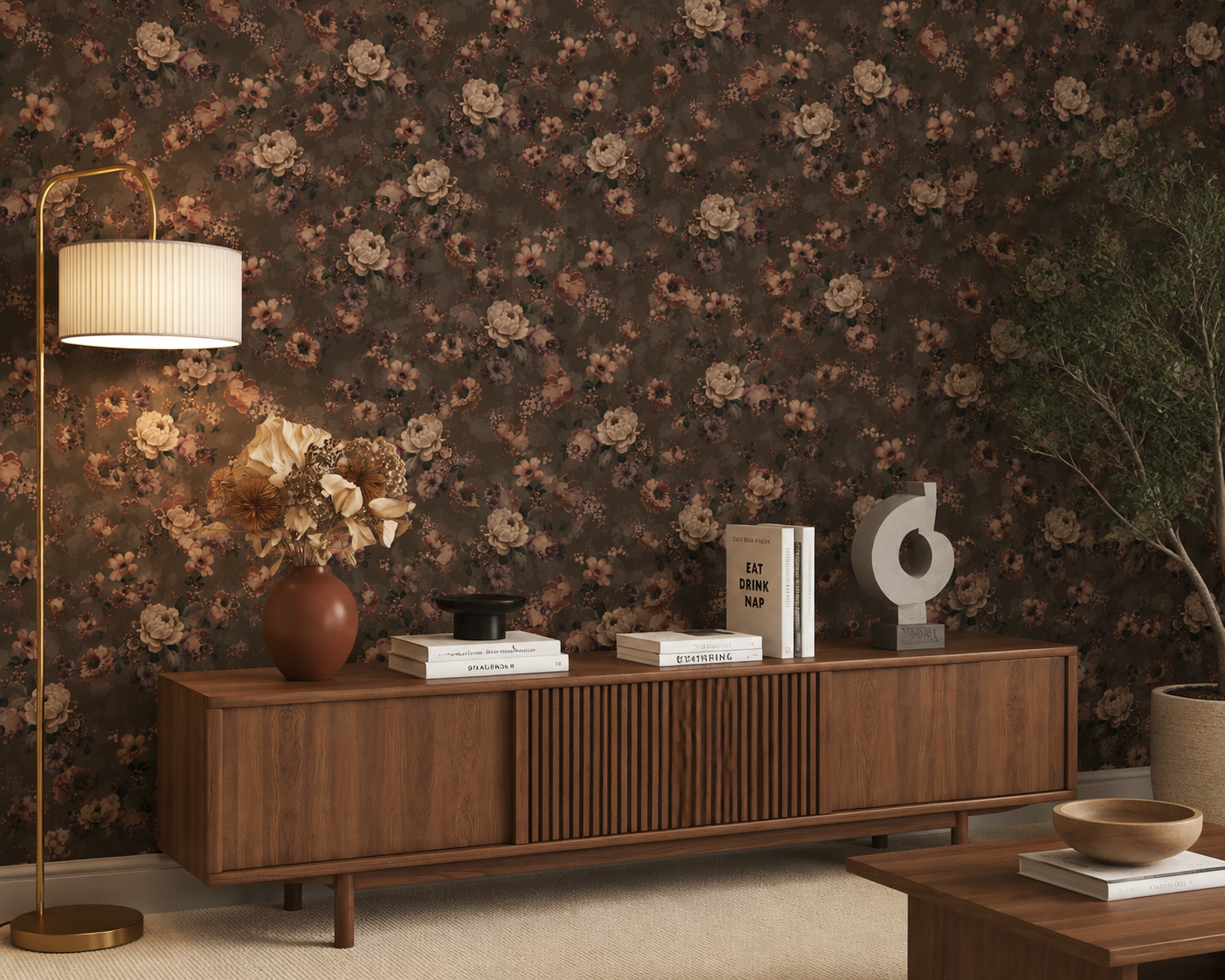 Velvet Reverie – Moody Vintage Floral Wallpaper
