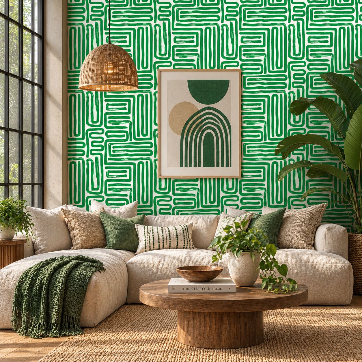 Woven Paths – Hand-Drawn Geometric Wallpaper