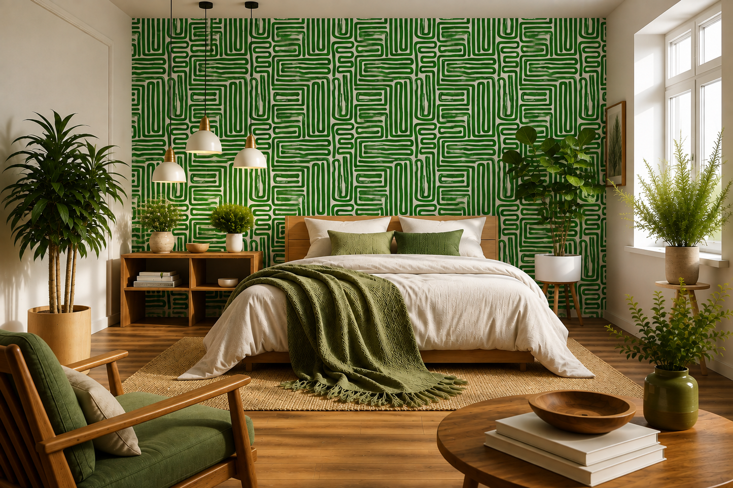 Woven Paths – Hand-Drawn Geometric Wallpaper