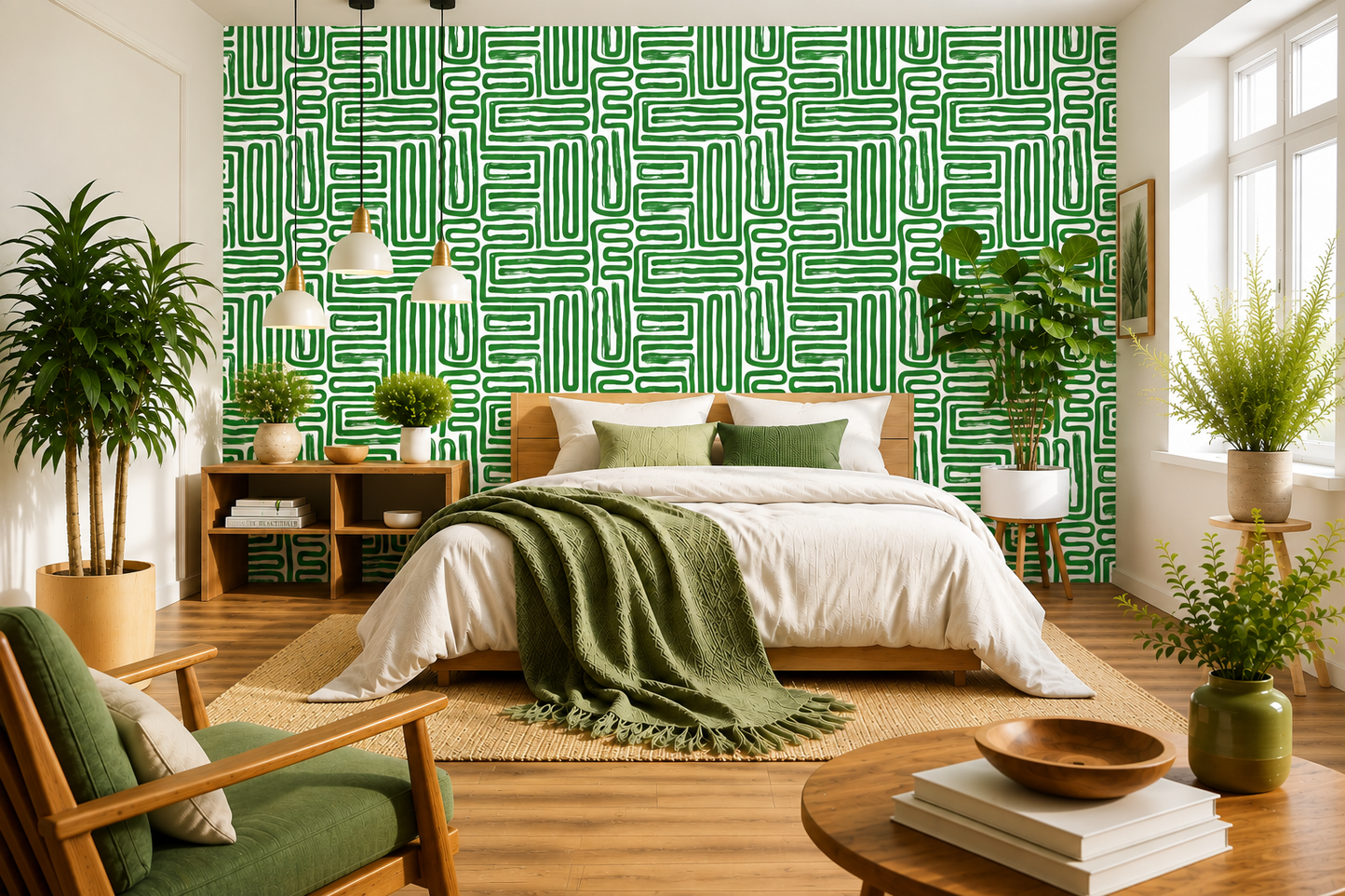 Woven Paths – Hand-Drawn Geometric Wallpaper