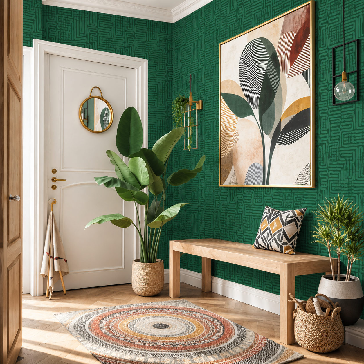 Woven Paths – Hand-Drawn Geometric Wallpaper