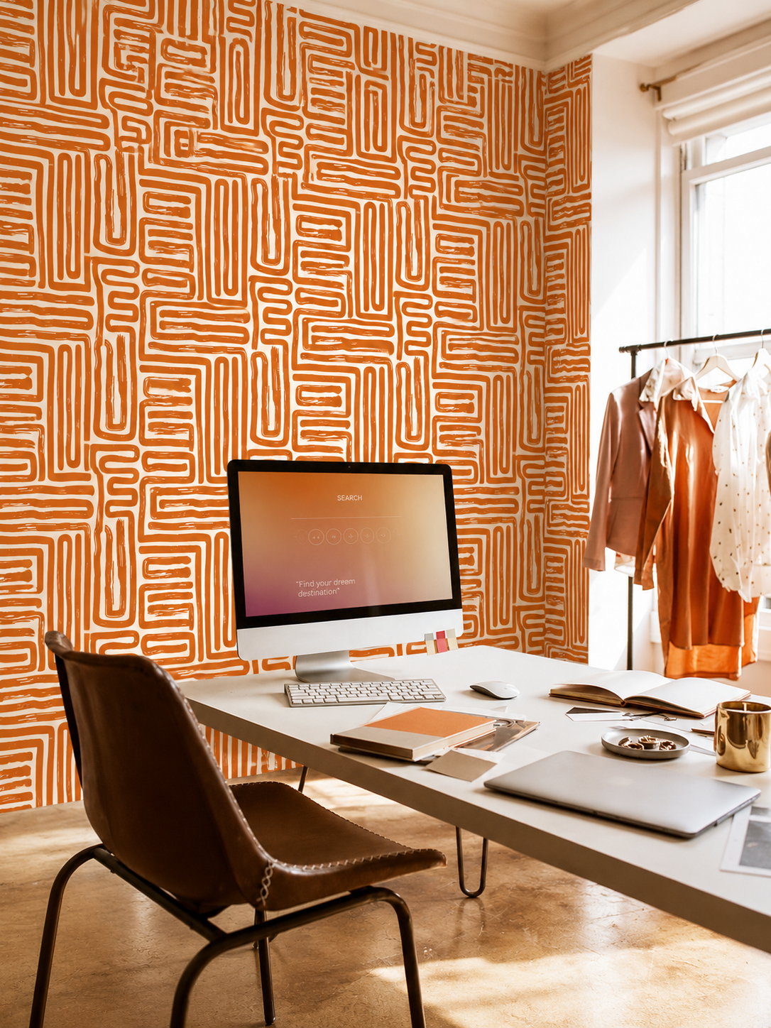Woven Paths – Hand-Drawn Geometric Wallpaper