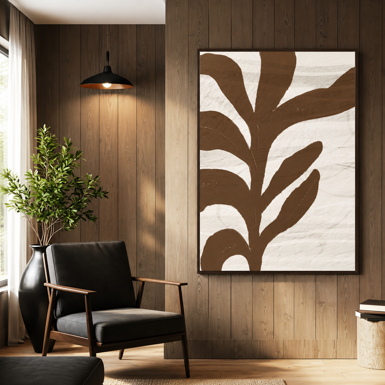 Earthbound Botanica – Brown Botanical Abstract Wall Art