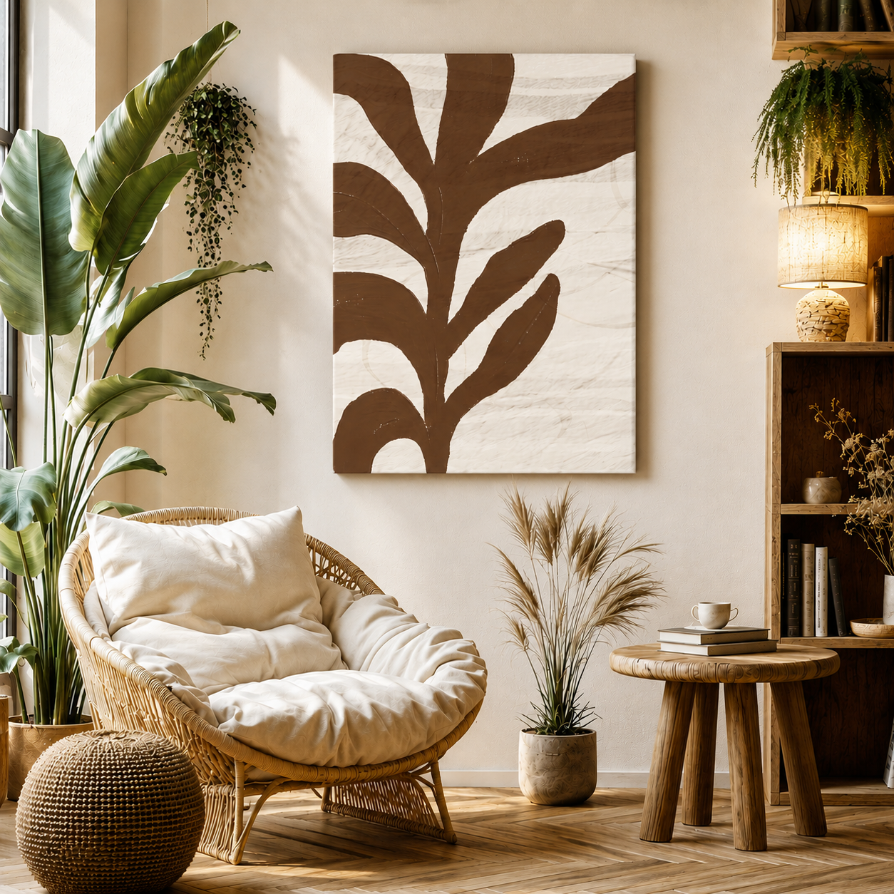 Earthbound Botanica – Brown Botanical Abstract Wall Art