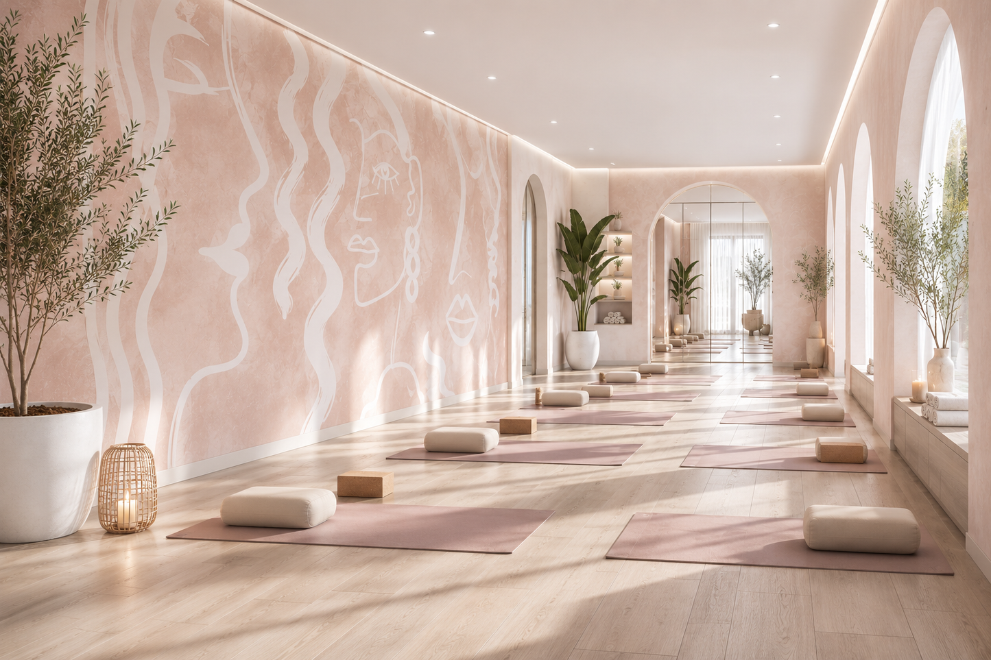 Expressive Strokes: Blush Muse Wallpaper Mural