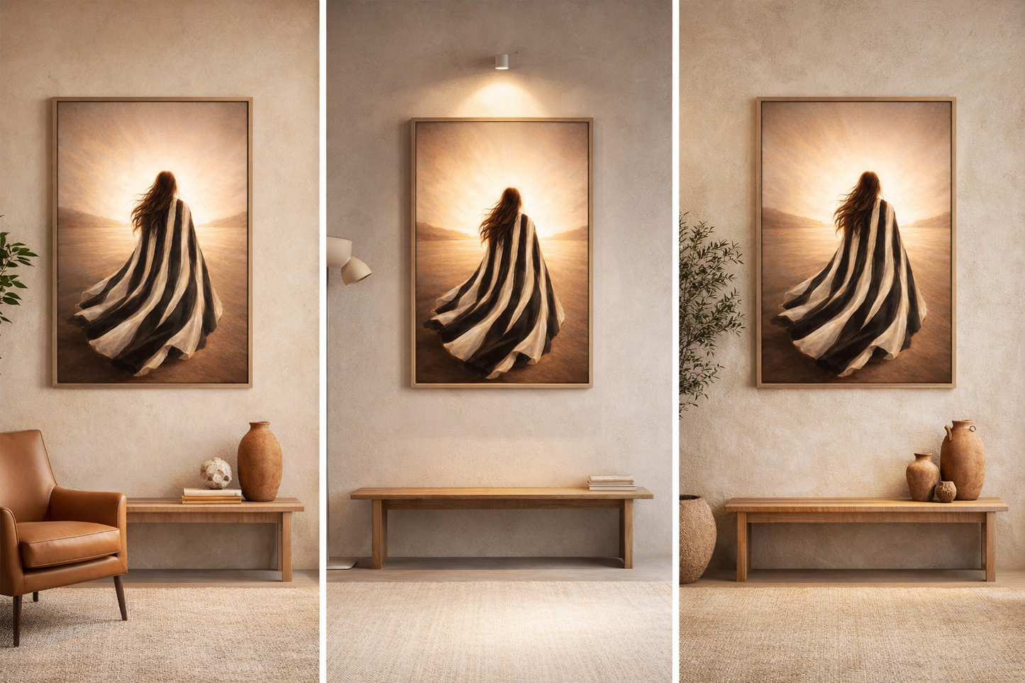 Toward the Light Minimal Neutral Wall Art | Inspirational Journey Art