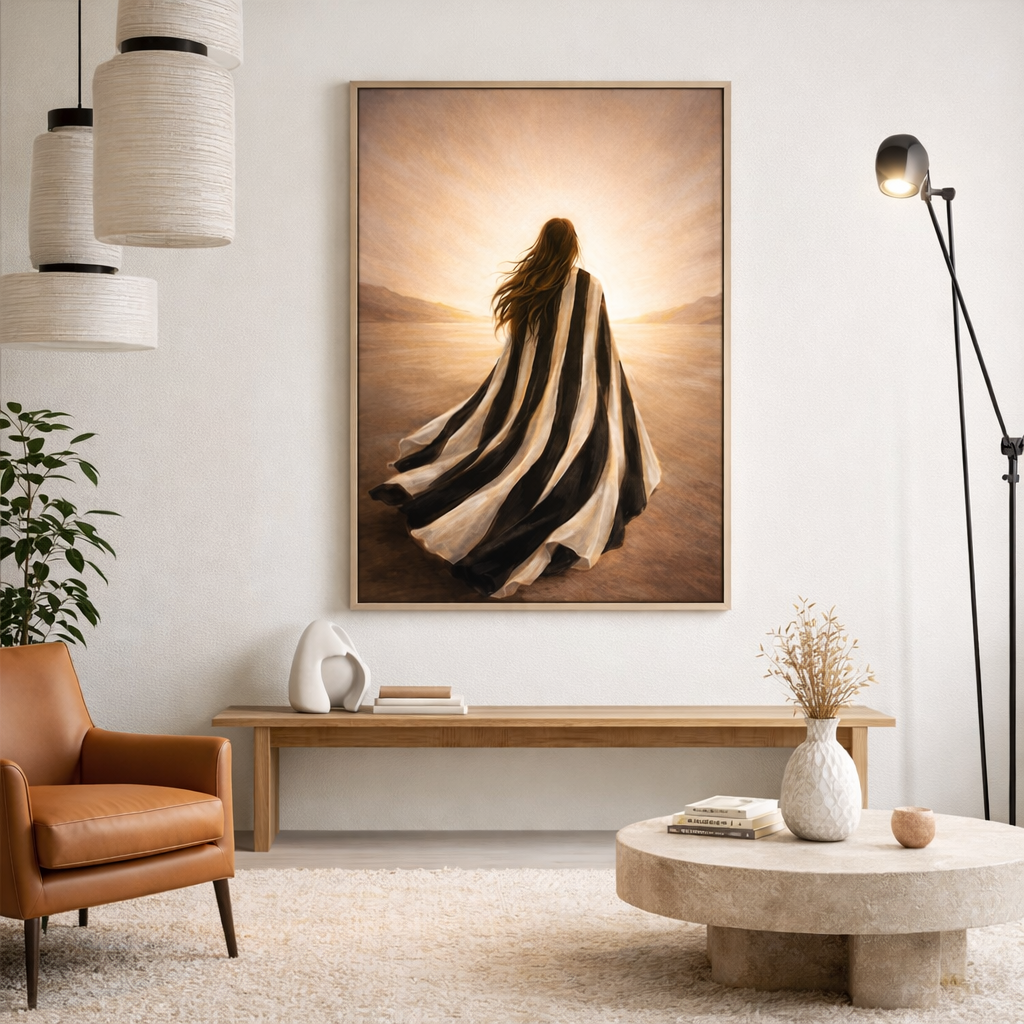 Toward the Light Minimal Neutral Wall Art | Inspirational Journey Art