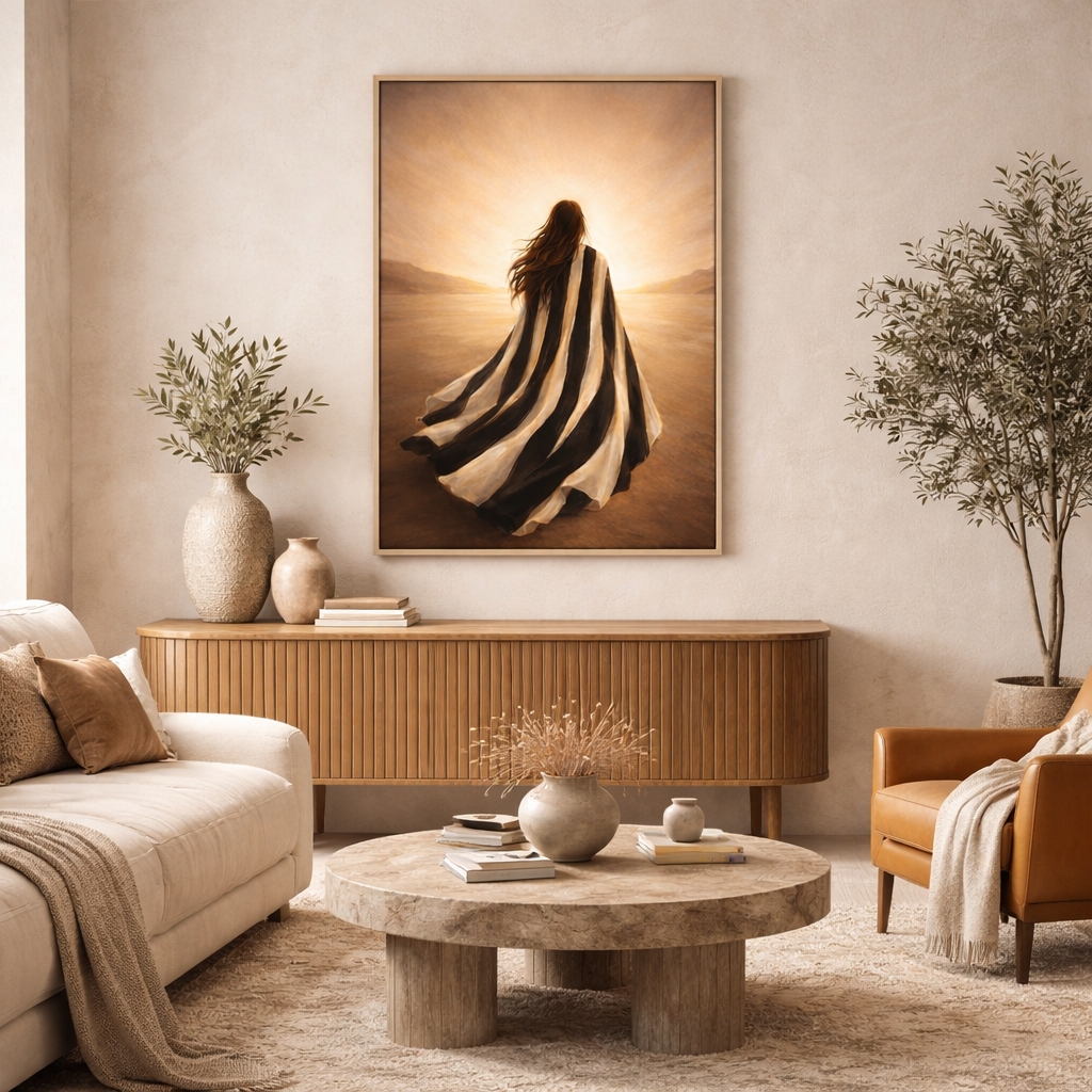 Toward the Light Minimal Neutral Wall Art | Inspirational Journey Art