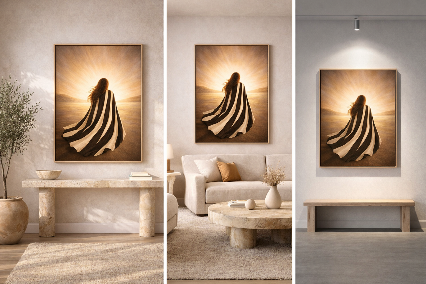 Toward the Light Minimal Neutral Wall Art | Inspirational Journey Art