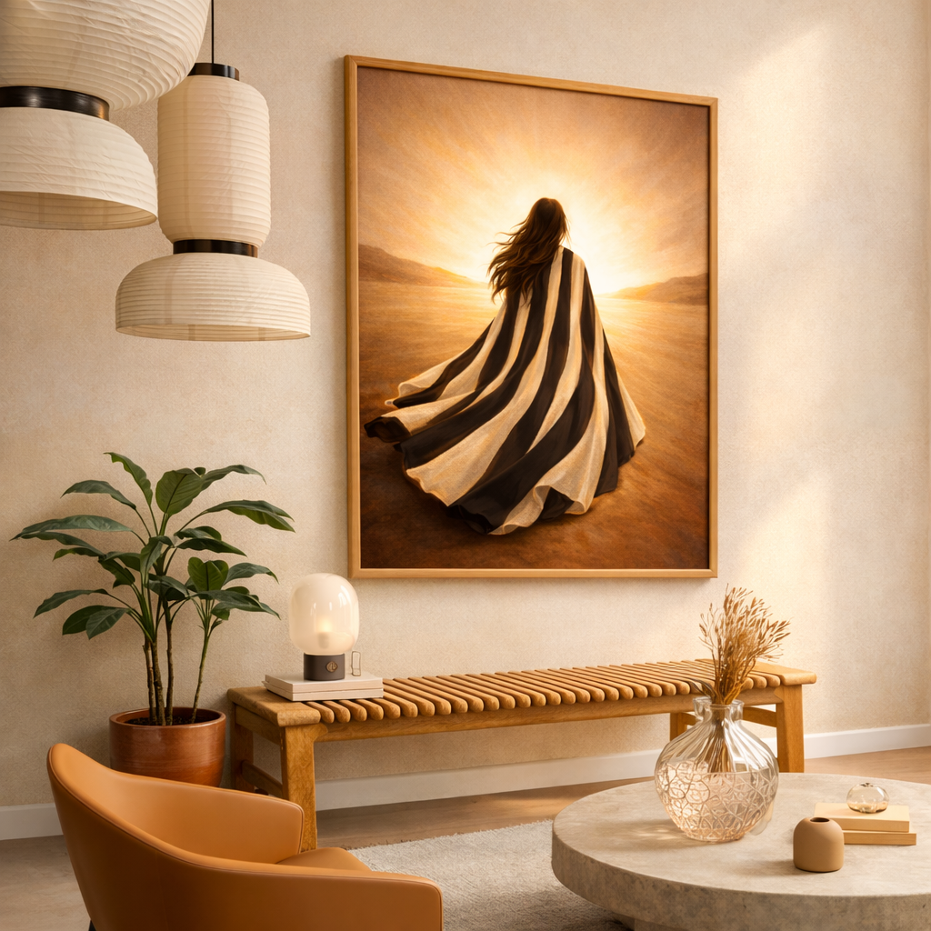 Toward the Light Minimal Neutral Wall Art | Inspirational Journey Art