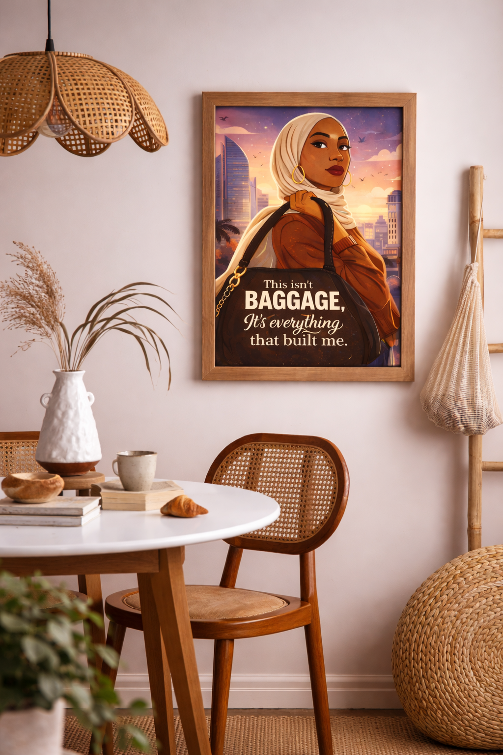 This Isn’t Baggage Quote Poster/ Canvas, Bold Feminine Muslim Woman Art