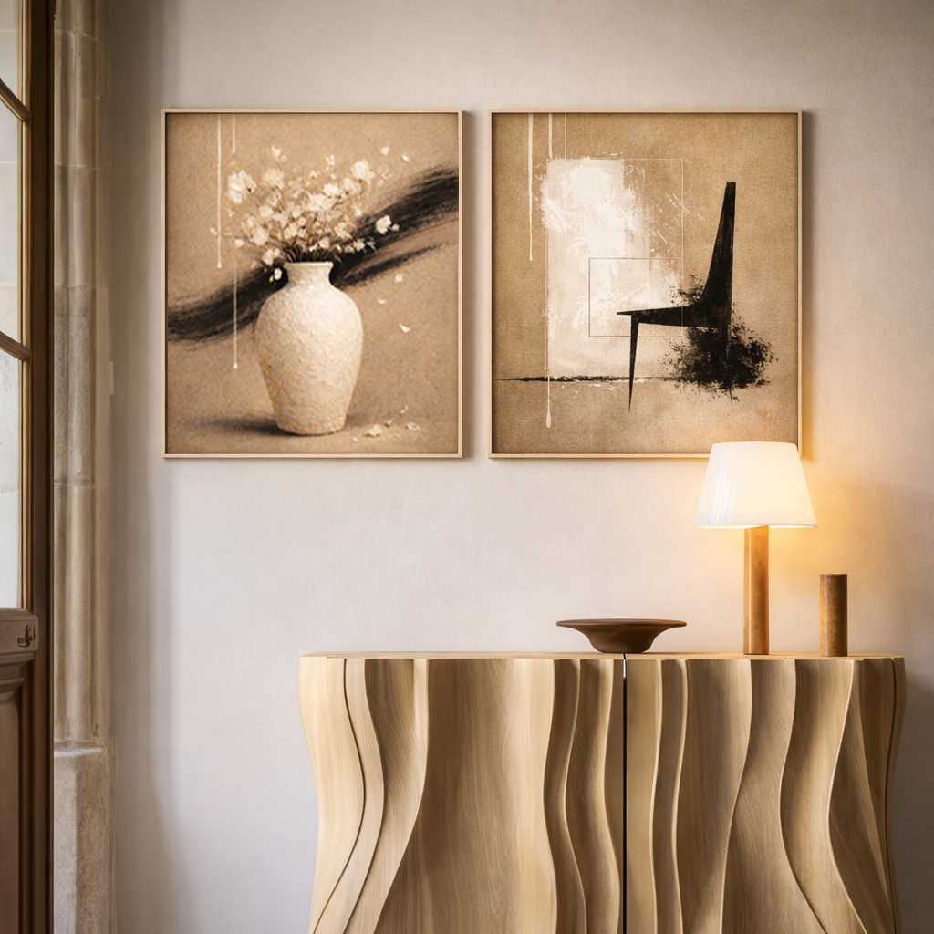 Architectural Silence Set of 2 Printable | Neutral Abstract Wall Art | Minimal Modern Decor
