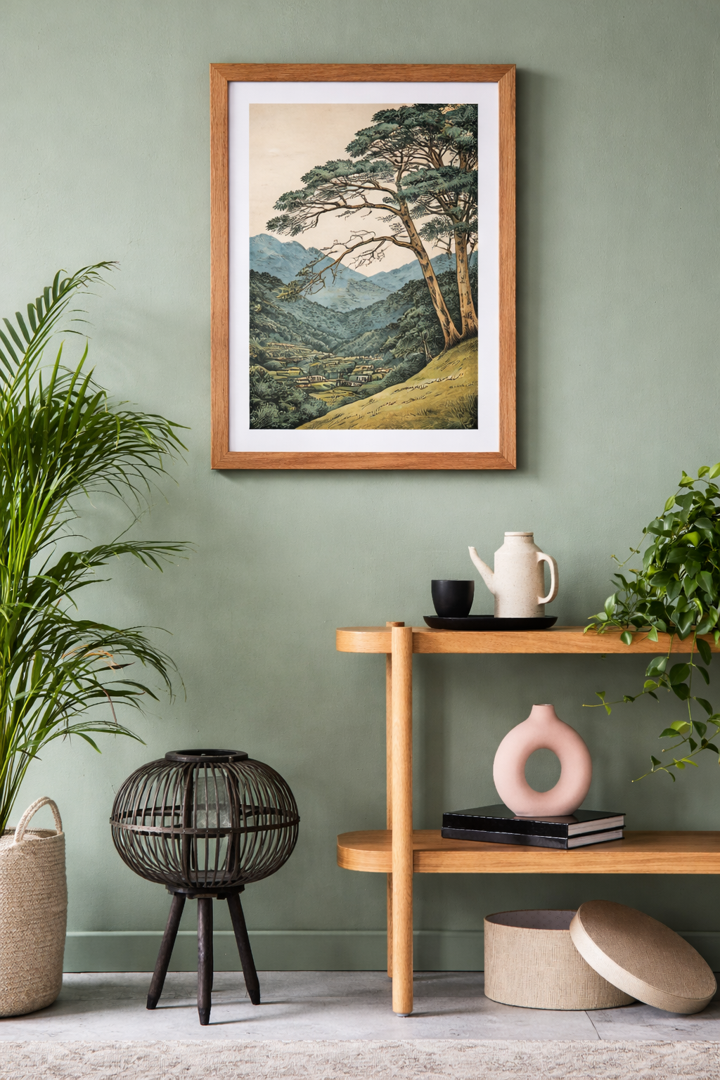 Serene Mountain Landscape | Vintage Nature Scenic Wall Art Decor
