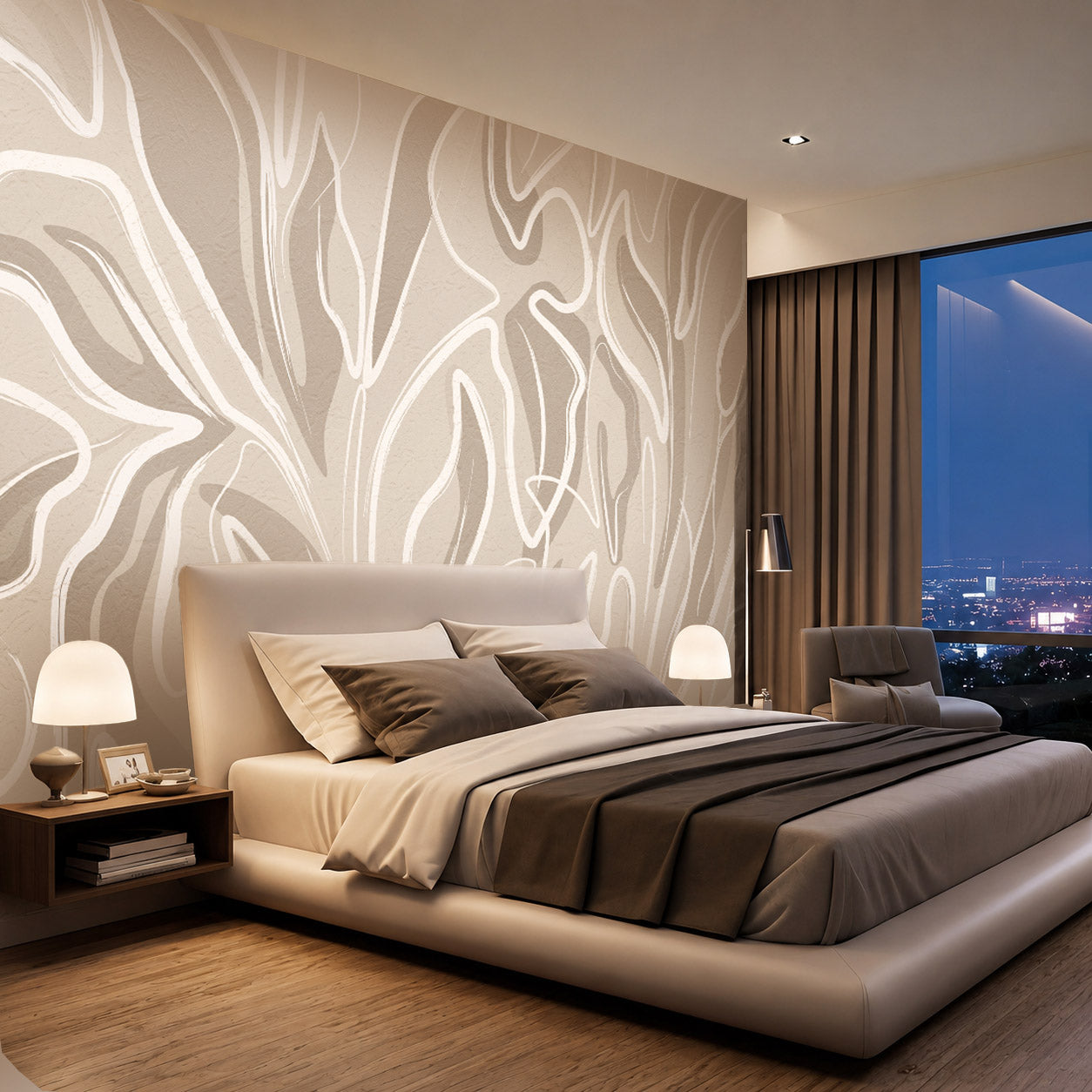 Abstract Flow Luxury Neutral Wallpaper Mural