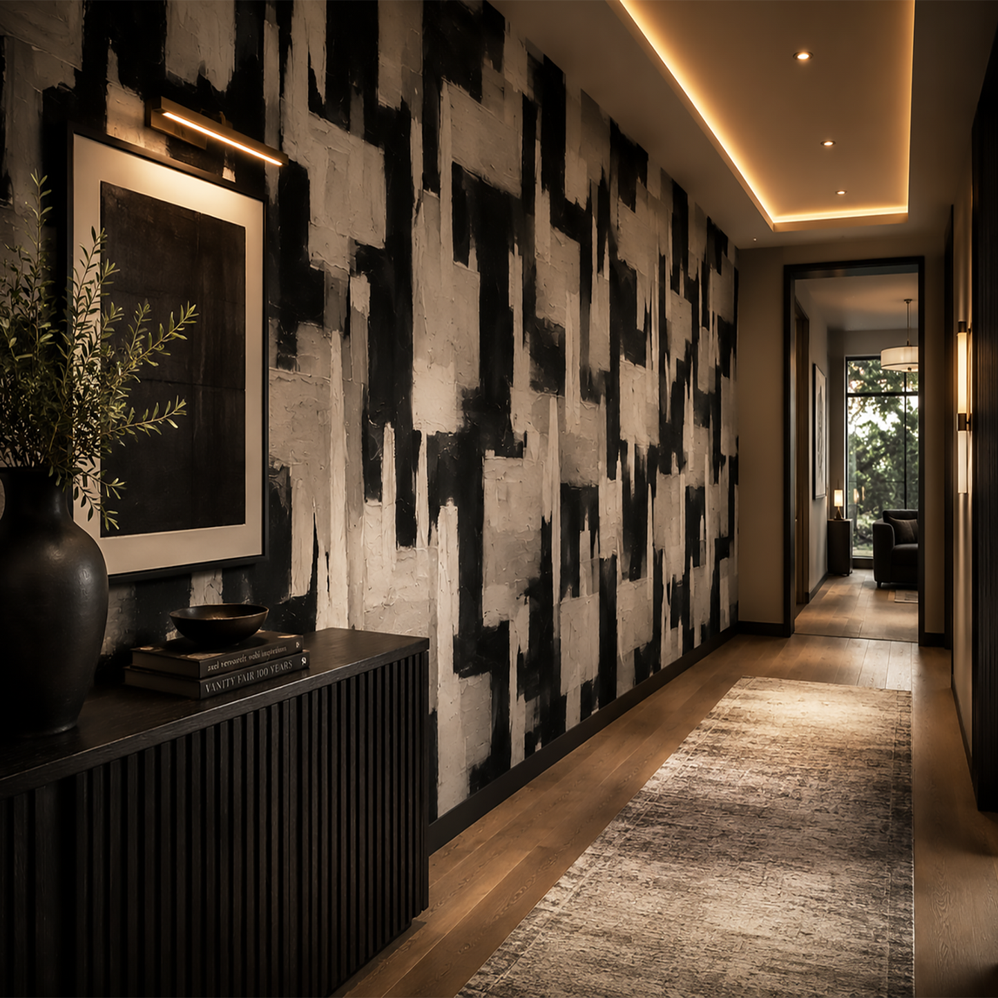 Abstract Geometry Wallpaper – Soft Taupe Neutral