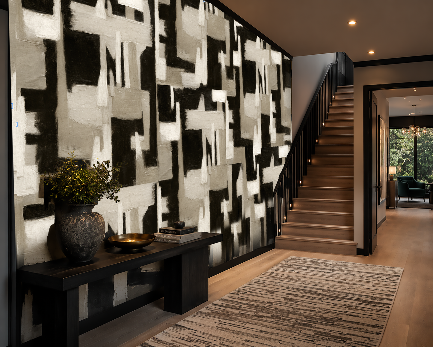 Abstract Geometry Wallpaper – Soft Taupe Neutral