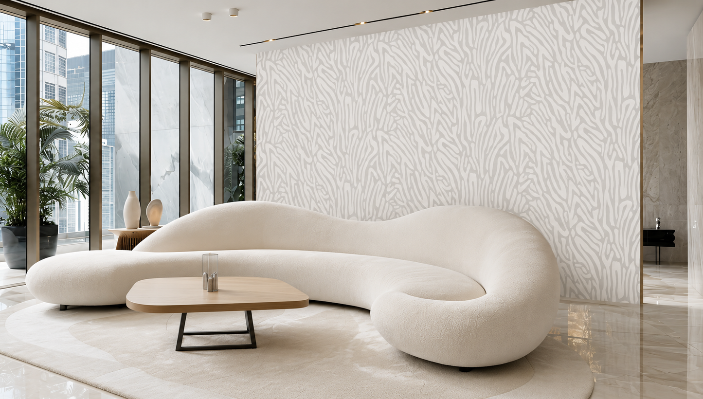 Zebra Flow Wallpaper – Premium Neutral Abstract Wall Mural