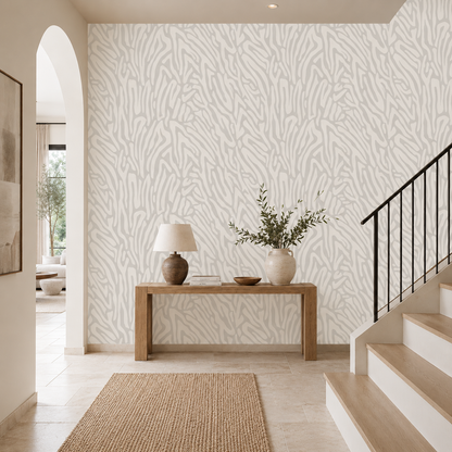 Zebra Flow Wallpaper – Premium Neutral Abstract Wall Mural